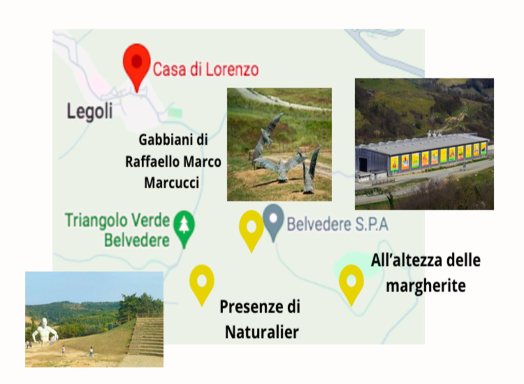 Map of visitable places in the town of Legoli