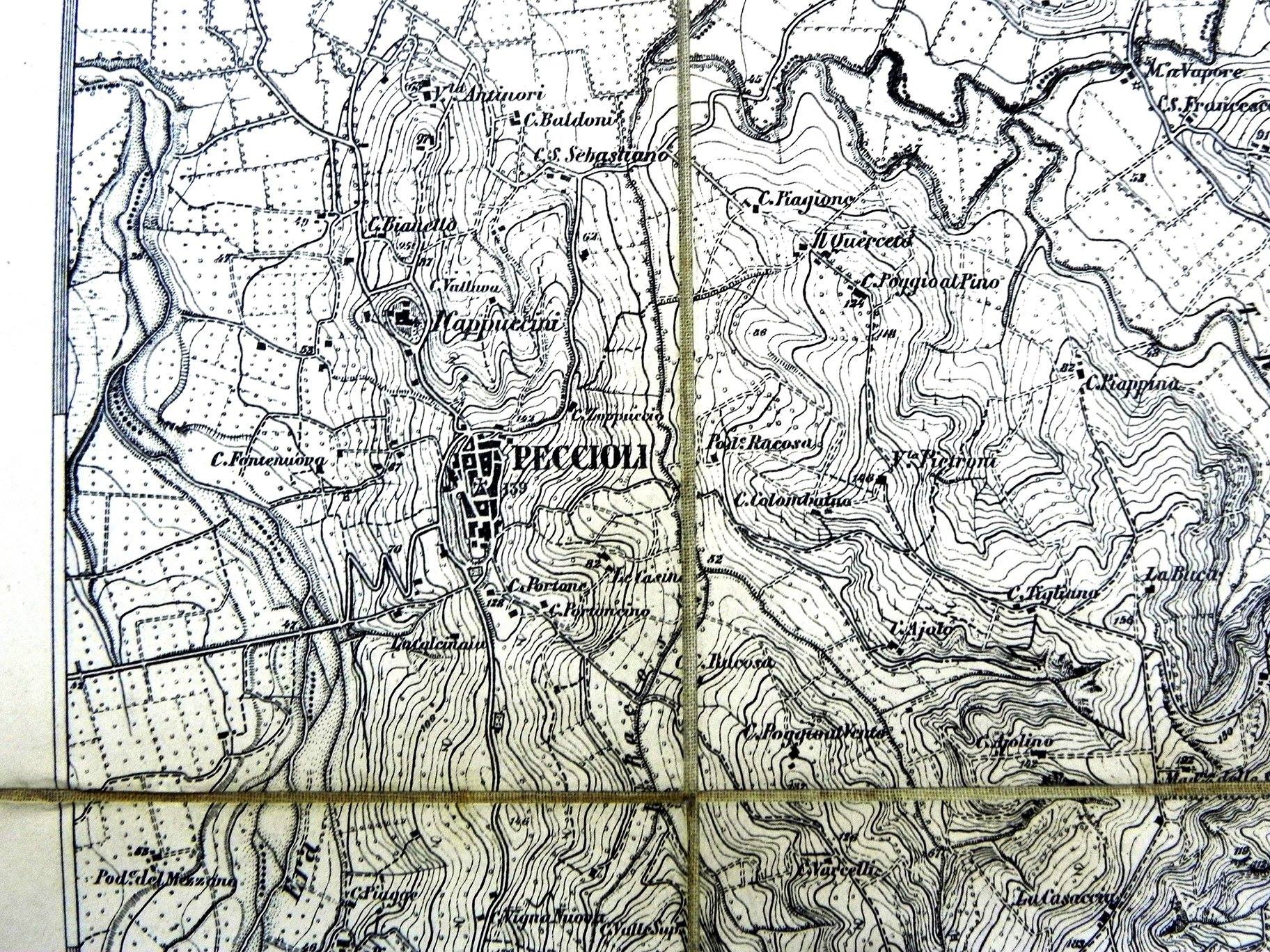 Old map of Peccioli